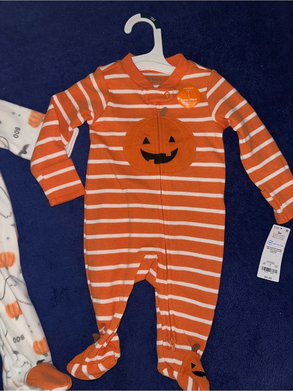 Carter’s Baby First Halloween Long Sleeve Bodysuit Footed Pajama Lot of 2 3M NWT
